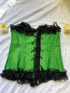 Green &amp; Black Corset Top