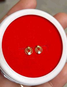 Gold Circle Stud Earrings
