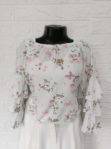 Imported Floral Offshoulder Top