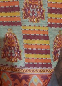 Bright Coloured Saree with blouse piece