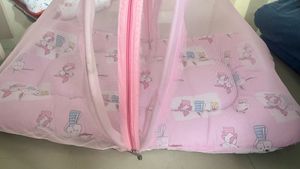 Pink Bunny Baby Bed With Mosquito Net