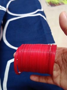 Red Glass Bangles - Set of Many!