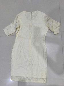 Elegant Cream Lace Bodycon Dress