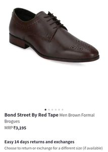 New Like BRAND REDTAPE FORMAL BROWN BROGEUS  Leath