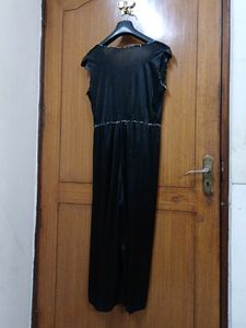 Satin Bodycon Jumpsuit: Net Removed ,Ripped &amp; Torn
