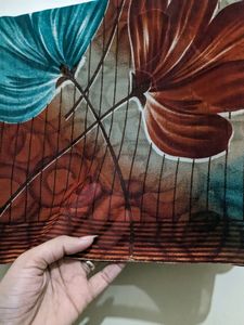 Brown And Green Multicolour Printed Saree