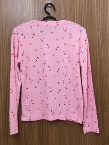 Pink Floral Long Sleeves Tshirt