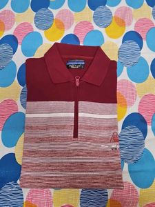 Striped Maroon Polo T-Shirt
