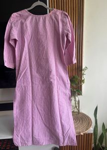 Pastel Pink Striped Kurti Set