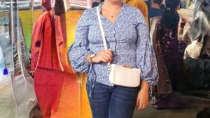 Casual Flared Sleeves Printed Women Blue Top