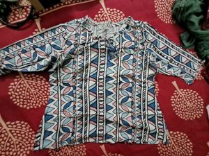 Yufta White Printed Tunic