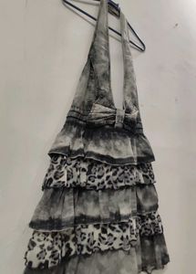 Y2K Vintage Denim Waist Coat Dress