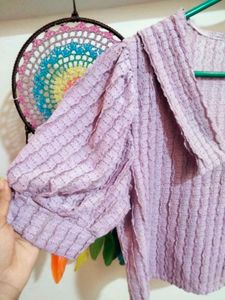 Cute Textured Knit CropTop💜