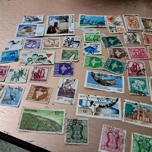 70 Vintage Indian Stamp Collection