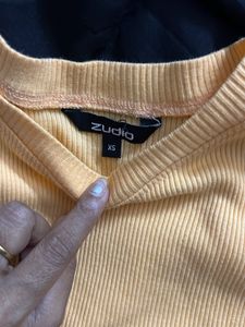 Cute Yellow Ribbed Top