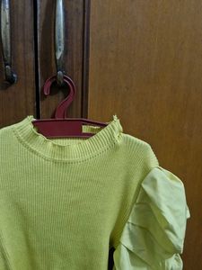 Yellow Puff Sleeve Top