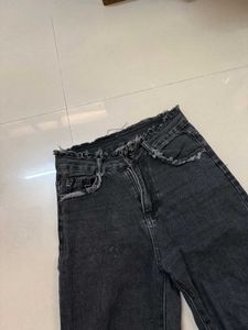 Wide Leg Black Wash Jeans