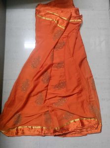 Soft Chiffon Orange Saree
