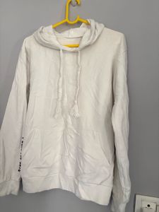 White Hoodie with Sleeve Print