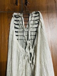 Women Halter Neck Backless Tie Dress