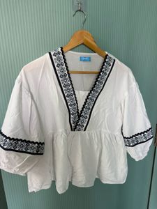 White Embroidered Top