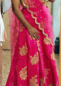 Lehanga Blouse Bottm Dupata  With Cancan