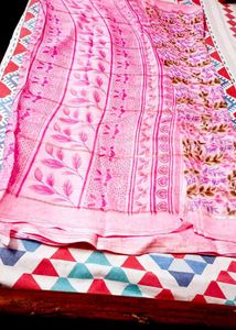 Elegant Pink Floral Saree2