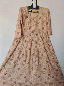 Biscuit Colour Anarkali Kurti
