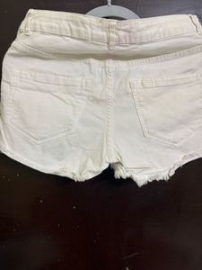 White Denim Shorts