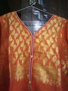 Mustard Colour Chanderi Silk Suit