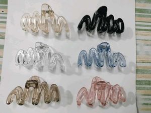 Abstract Wave Hair Claw Clips