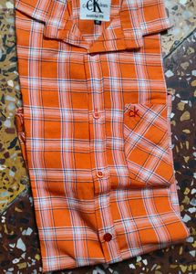 CK Jeans Orange Plaid Shirt