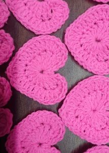 Pink Crochet Hearts