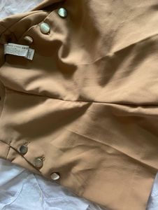 Zara Tan Button Shorts