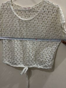 White Lace Crochet Crop Top