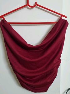 Burgundy Draped Top