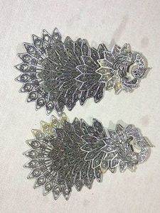 Peacock Inspired Silver Earrings