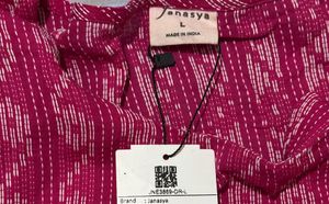 Janasya Printed Tiered Dress With Waist Tie-up