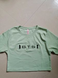 BTS Crop Top - Light Green