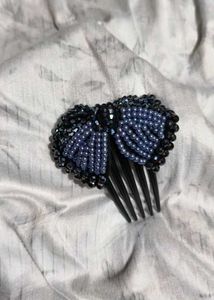 Beaded Bow Hair Clip