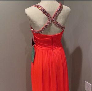 City Triangles Prom Dress Bright Pink Beaded Gown