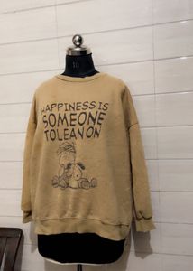 Oversized korean Pintresty brown velvet sweatshirt