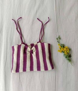 Striped Knitted Crop Top