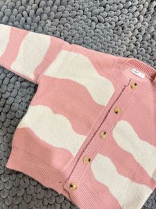 Pink Patterned Cardigan