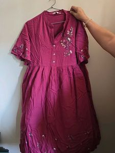 Pink Embroidered Dress