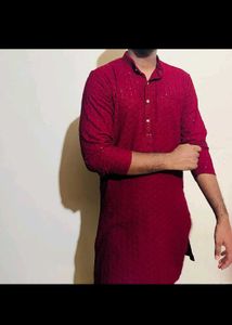Maroon Embroidered Kurta New Wdt Tag