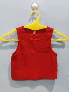 Red Cropped Tank Top