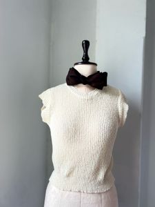 creme knit vest