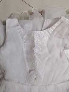Kids Flared White Dress