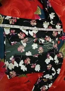 Floral Jacket with White Kurti
